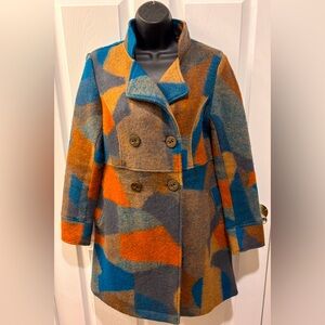 100% Laine wool Size Small double breasted jacket.